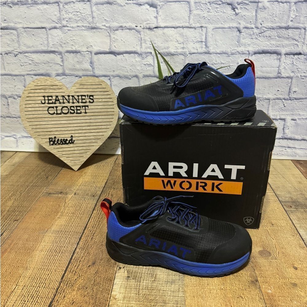 Ariat mens Outpace Day One Blue Trainers Work & Safety Shoes Sneakers